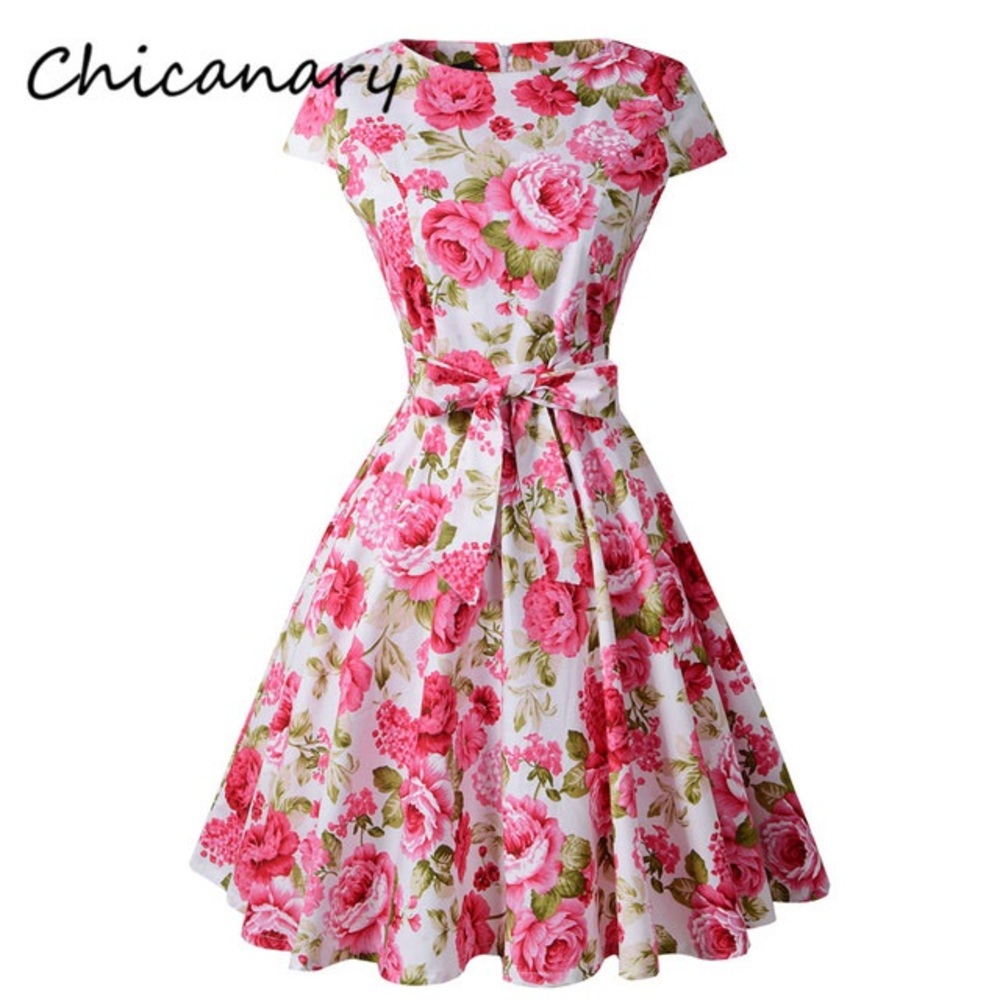 Chicanary 1950s Floral Vintage Dress